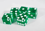 Green Casino Dice d6 19mm Razor Edge No Serial Numbers or Names Clean - 1 Die