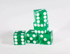 Green Casino Dice d6 19mm Razor Edge No Serial Numbers or Names Clean - 1 Die