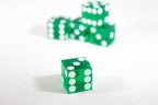 Green Casino Dice d6 19mm Razor Edge No Serial Numbers or Names Clean - 1 Die