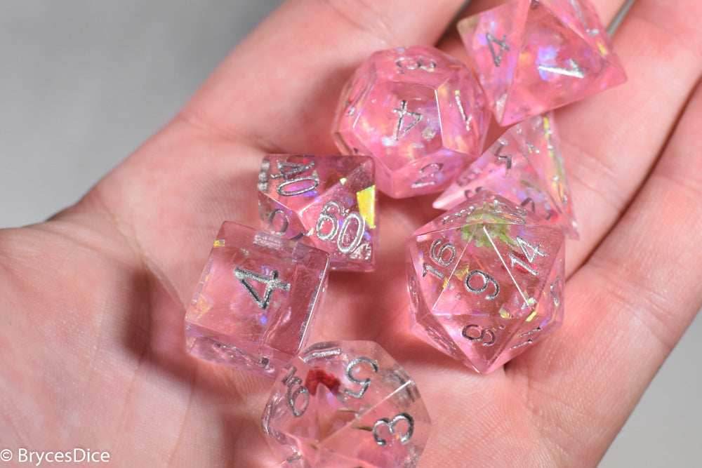 Touching Love 7-Dice Set Resin Sharp Edge RPG DND - 