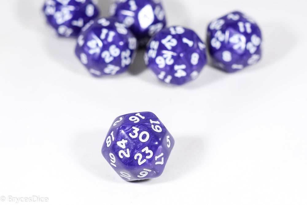 d30 Purple Pearlescent Single Die 30 Side's by Chessex (per die) - 