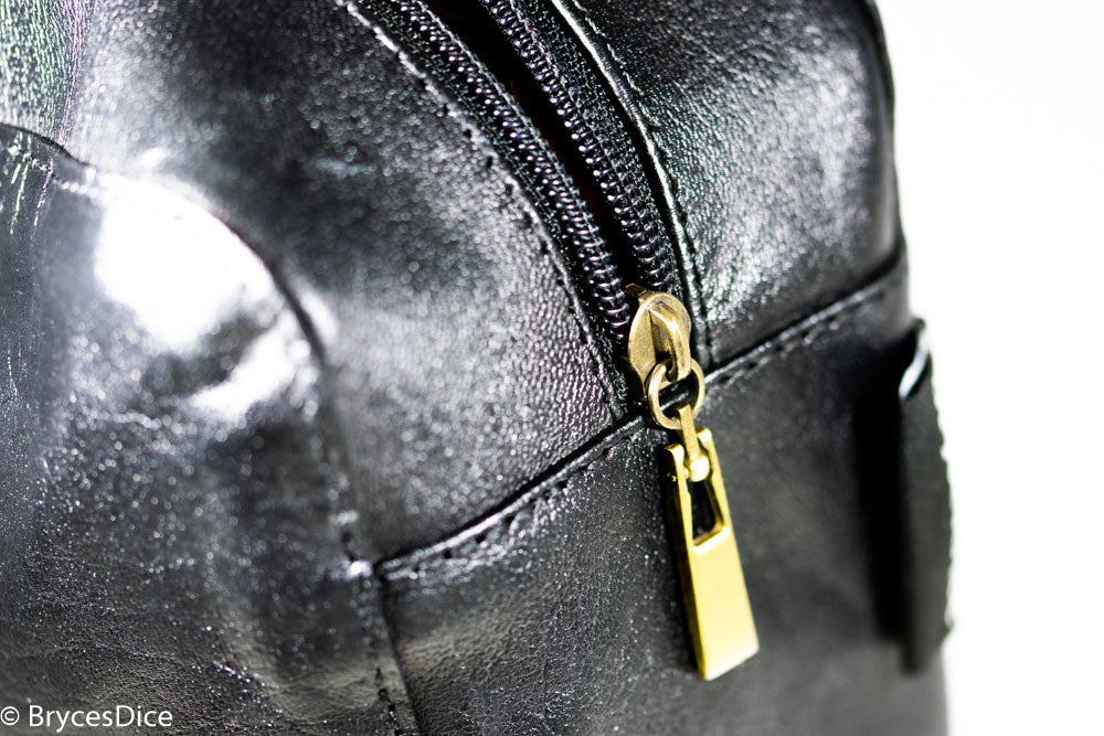 "Traveler" Leather Dice Bag / Purse (Black)