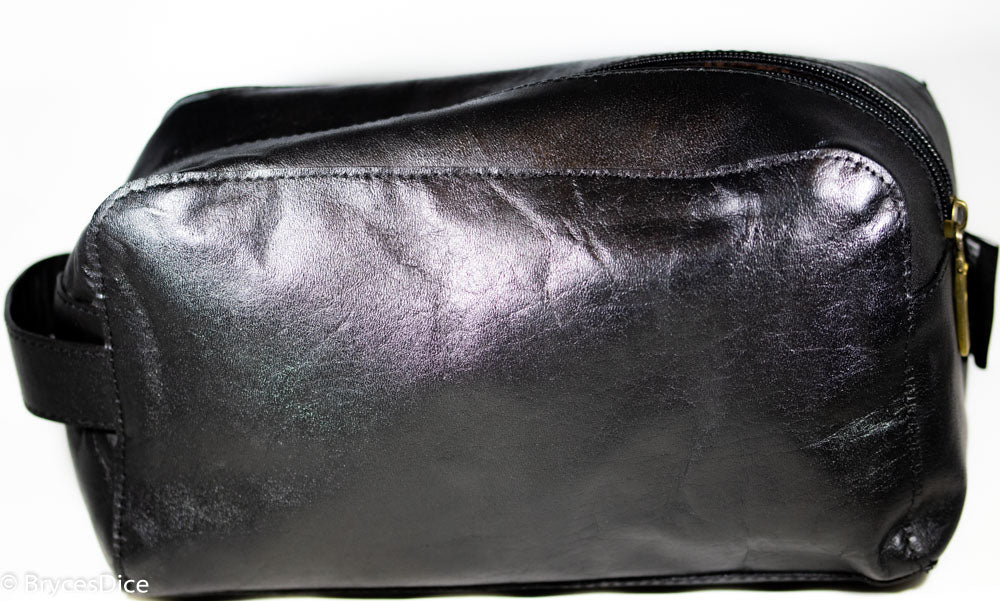 "Traveler" Leather Dice Bag / Purse (Black)