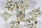 (Elvish White) Deadly Dragon Dice: Shards of Oblivion Hollow Metal - 7-Dice Set