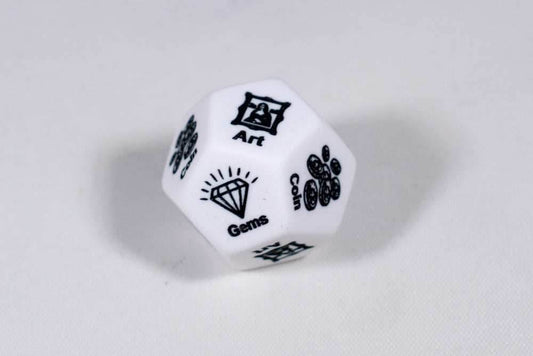 Treasure d12 Opaque White Loot Dice (Sold By Piece) | Treasure Selector Dice - 