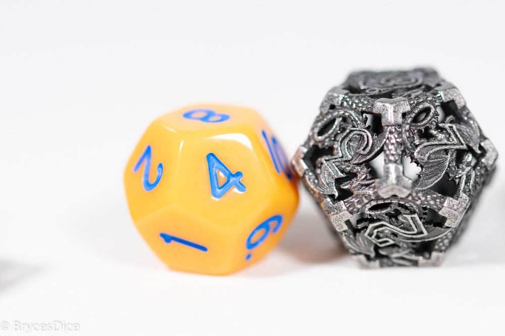 (Rainbow Metal) Deadly Dragon Dice: Shards of Oblivion Hollow Metal - 7-Dice Set