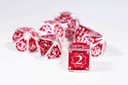 Defender 7-Dice Metal Set Silver w/ Red Fill {North Star Dice Collection} - 