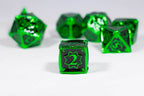 Alien 7-Dice Metal Set Green w/ Black Fill {North Star Dice Collection} - 