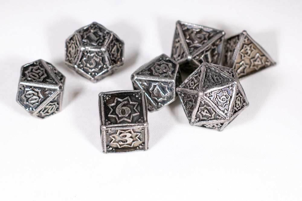 Orion's Silver 7-Dice Metal Set {North Star Dice Collection} - 