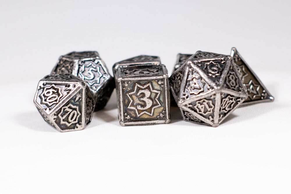 Orion's Silver 7-Dice Metal Set {North Star Dice Collection} - 