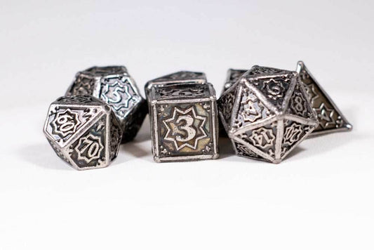 Orion's Silver 7-Dice Metal Set {North Star Dice Collection} - 