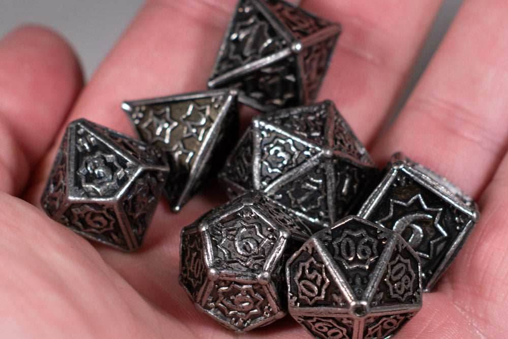 Orion's Silver 7-Dice Metal Set {North Star Dice Collection} - 