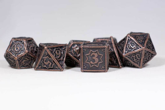 Rustic Copper 7-Dice Metal Set {North Star Dice Collection} - 