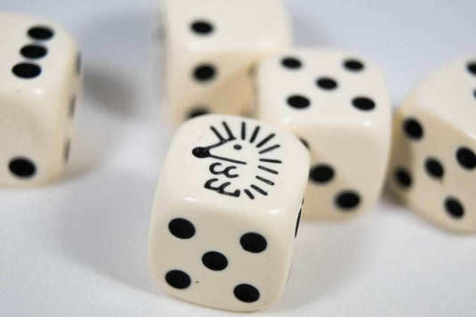 Hedgehog Opaque Dice 16mm D6 Koplow Dice - with Black Pips - 1 Die