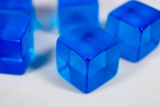 Blank Translucent Blue Dice / Counting Cubes 16mm D6 Square RPG Gaming Dice DIY (Sold by Piece) - 