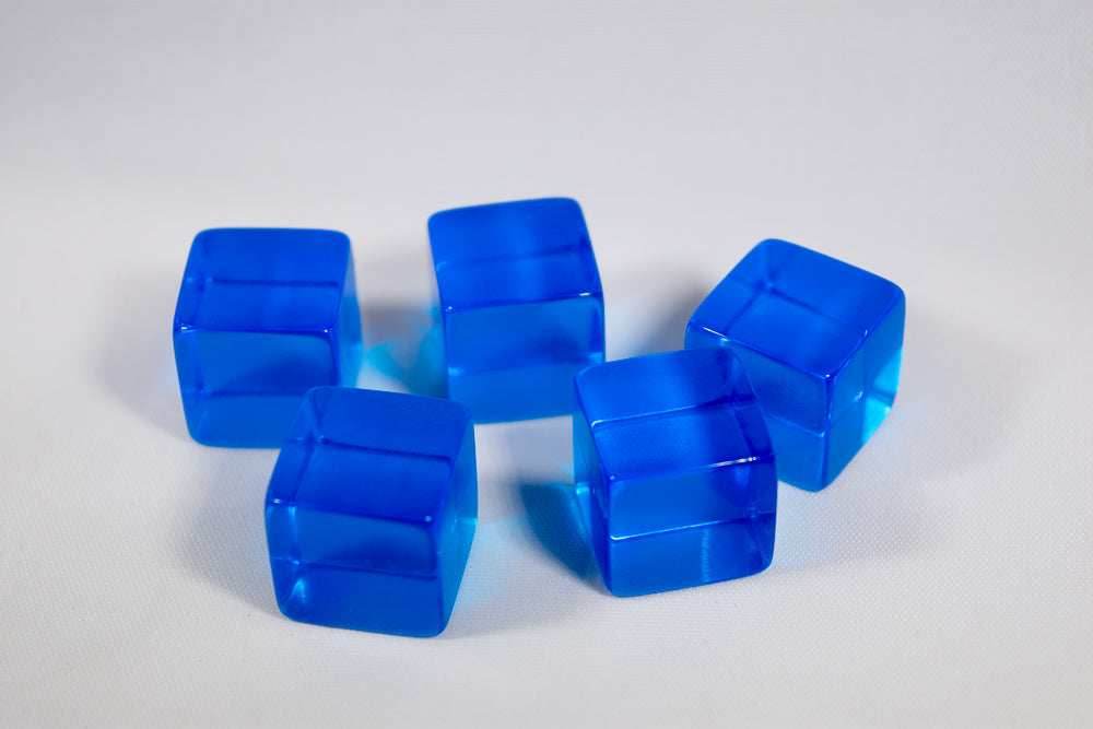 Blank Translucent Blue Dice / Counting Cubes 16mm D6 Square RPG Gaming Dice DIY (Sold by Piece) - 