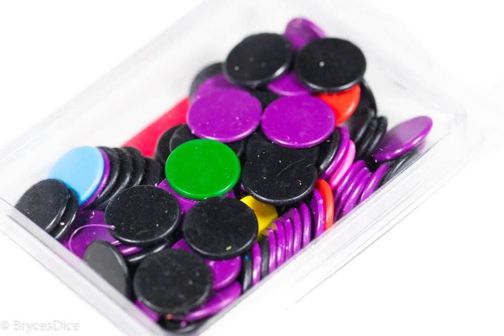 Pack of 100 Assorted 16 mm Opaque Bingo Chips by Chessex - 