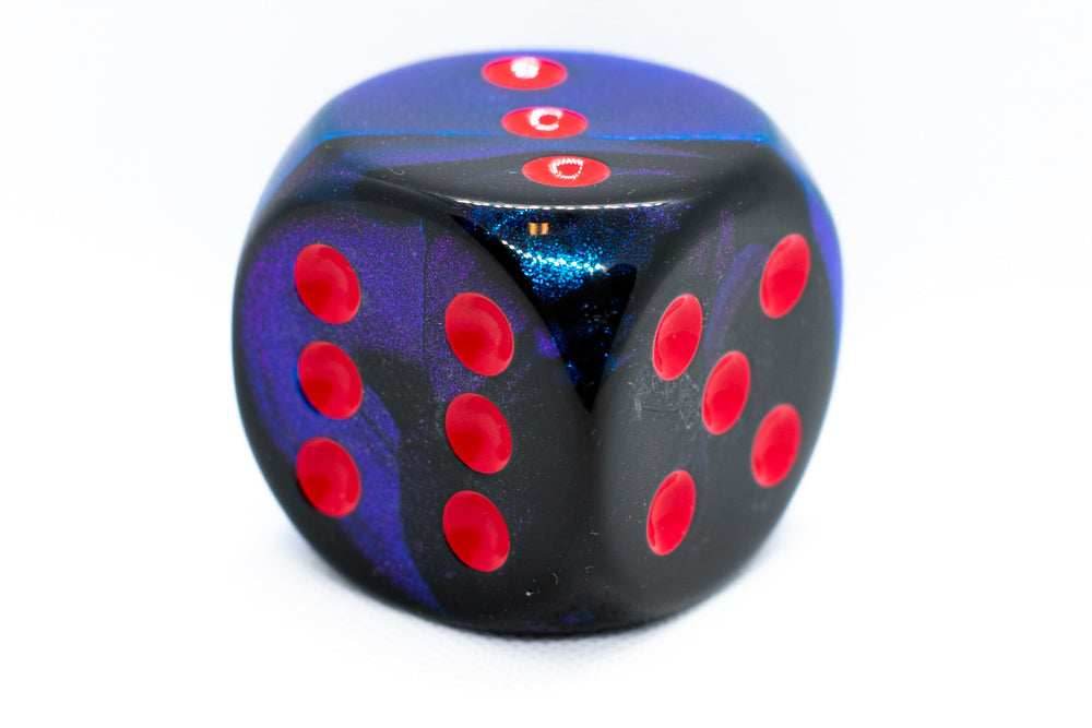 Factory Second 50mm d6 Dice by Chessex (Multiple Colors) - Blue/Black w/Red Pips