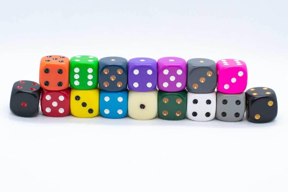 Chessex Opaque 16mm Pipped d6 Standard Dice Collection - Classic Colors - Available Individually - Ivory