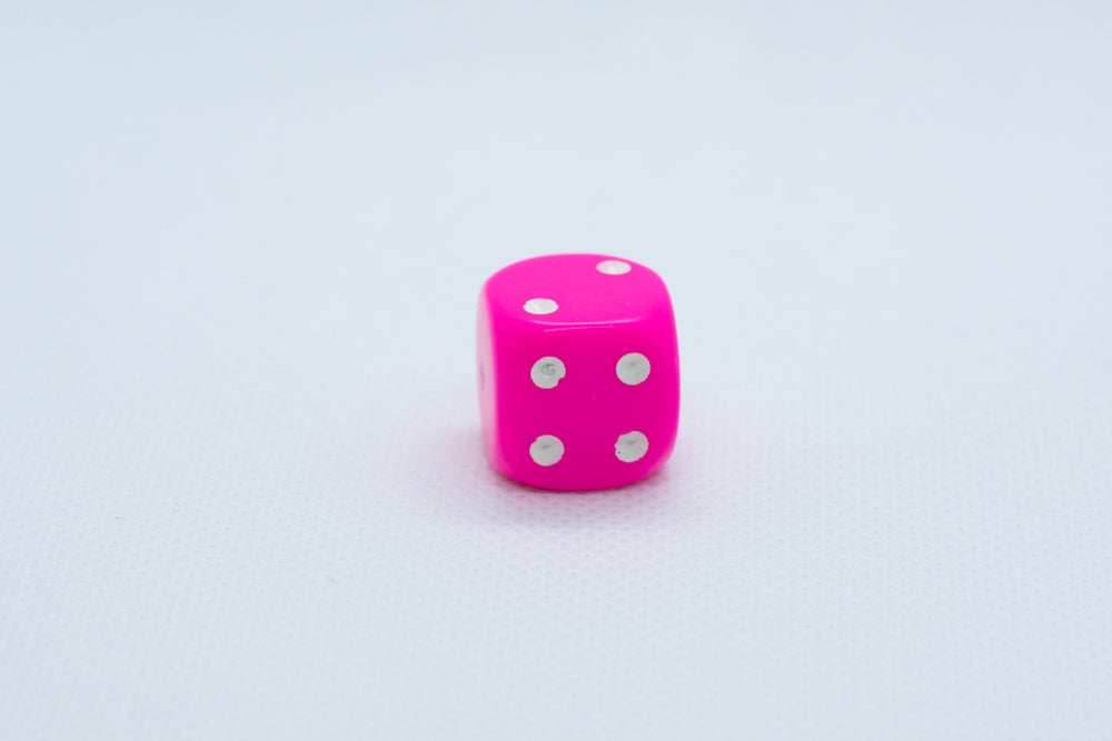 Chessex Opaque 16mm Pipped d6 Standard Dice Collection - Classic Colors - Available Individually - Pink
