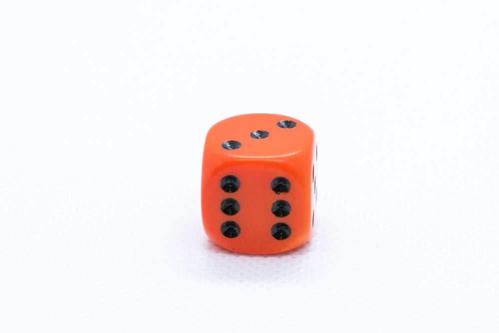 Chessex Opaque 16mm Pipped d6 Standard Dice Collection - Classic Colors - Available Individually - Orange
