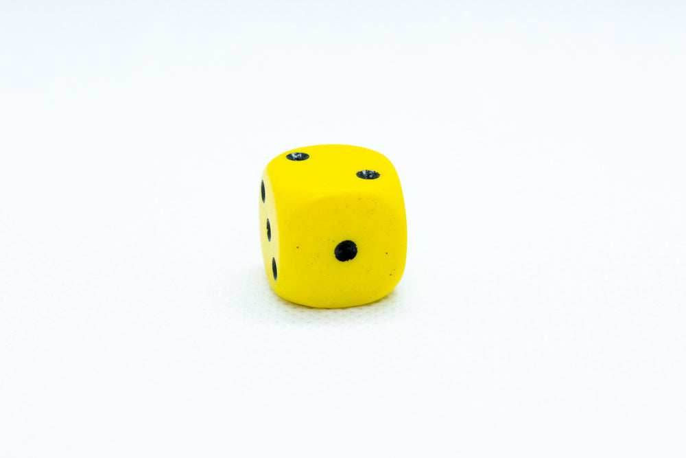 Chessex Opaque 16mm Pipped d6 Standard Dice Collection - Classic Colors - Available Individually - Yellow