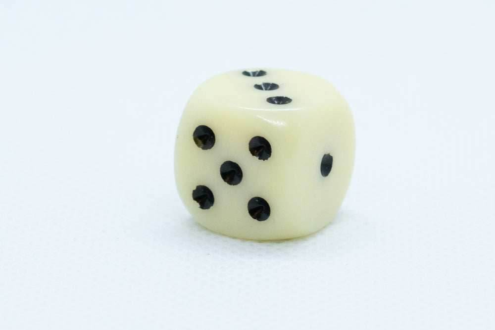 Chessex Opaque 16mm Pipped d6 Standard Dice Collection - Classic Colors - Available Individually - Ivory