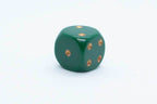 Chessex Opaque 16mm Pipped d6 Standard Dice Collection - Classic Colors - Available Individually - Dusty Green w/Copper