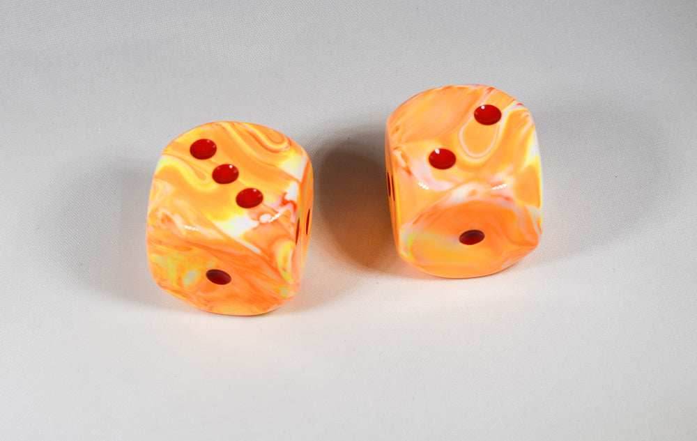 Festive® 30mm w/pips Sunburst™/red d6 Dice (sold per die) - 