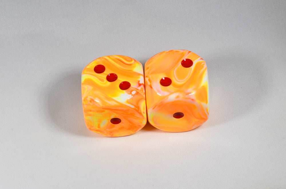 Festive® 30mm w/pips Sunburst™/red d6 Dice (sold per die) - 
