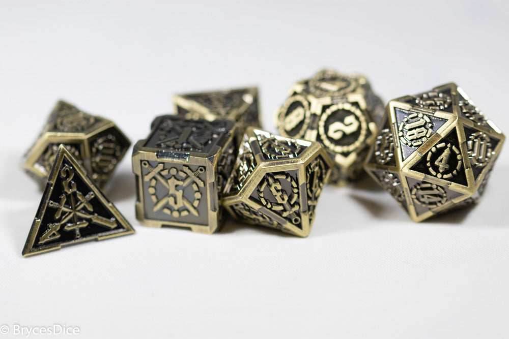 Gold Sword Strengthened Metal 7-Dice Set - 
