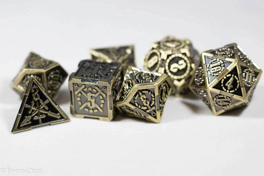 Gold Sword Strengthened Metal 7-Dice Set - 