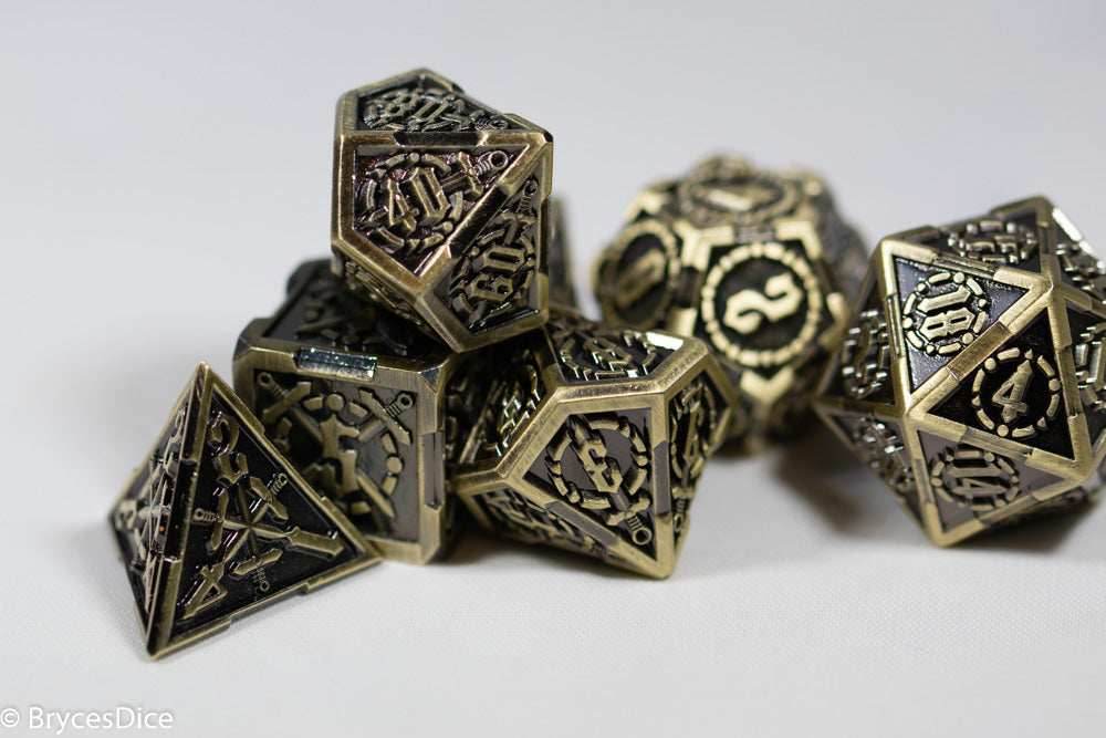 Gold Sword Strengthened Metal 7-Dice Set - 