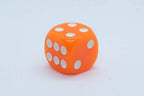 Opaque 16mm Pipped d6 Dice Red/Orange/Yellow/Green/Blue/Purple/White/Black/Pink (sold by the piece) - Orange