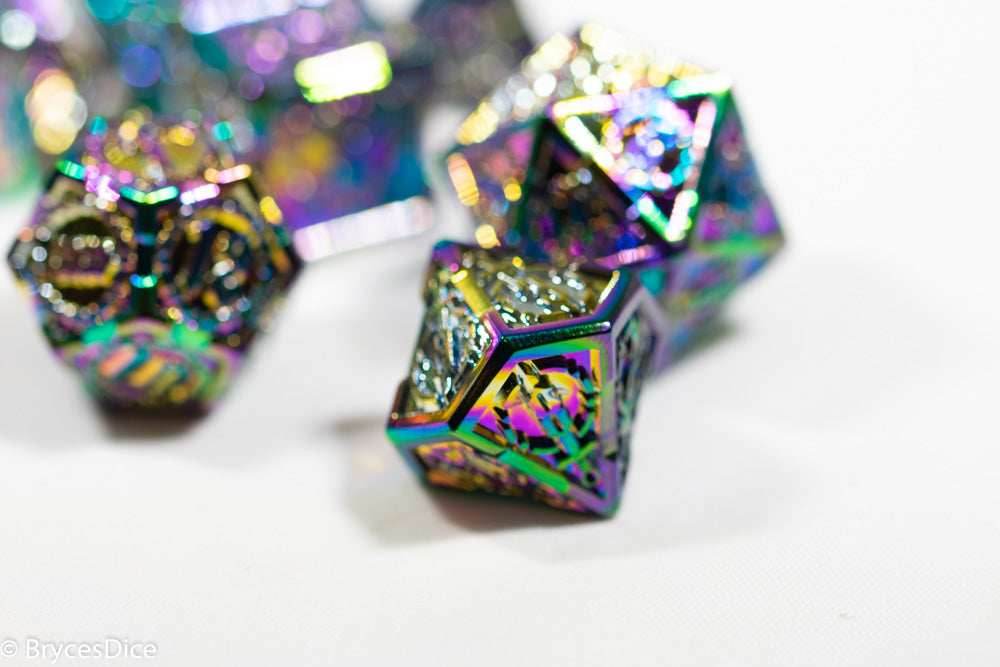 Rainbow Sword Strengthened Metal 7-Dice Set - 