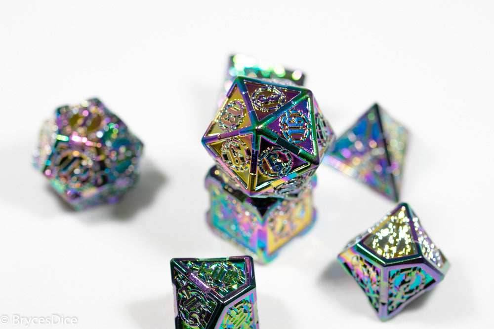 Rainbow Sword Strengthened Metal 7-Dice Set - 