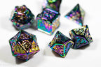 Rainbow Sword Strengthened Metal 7-Dice Set - 