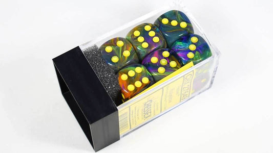 Chessex 16mm d6 Block – Festive Rio with Yellow Numbers (CHX 27649) - 