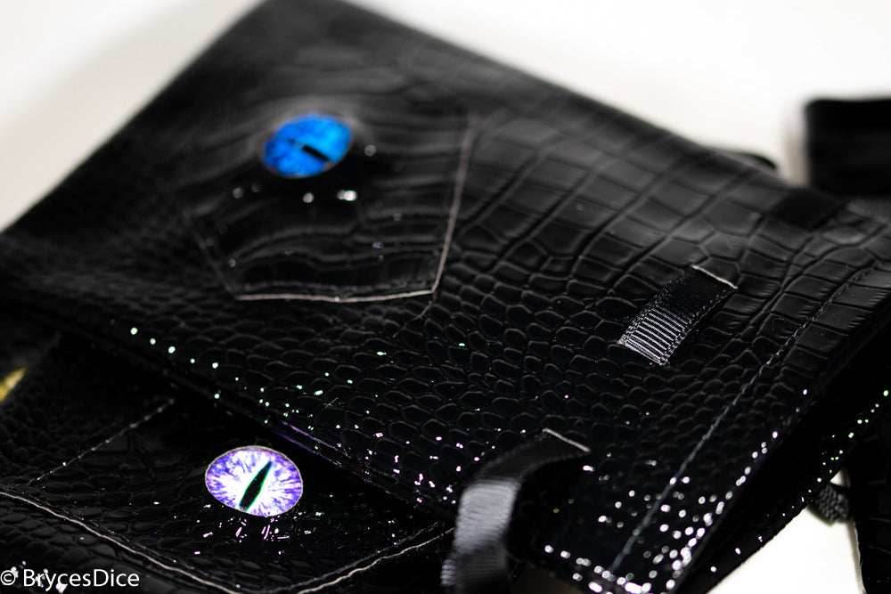 Dragon Scale Dice Bag 6x4 Inch w/Dragon Eye (red color eye) - 