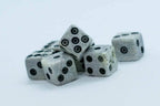 Cattle Bone Dice 10mm (Deep Eye & Ring) | Off-White Dark d6 (sold by the piece) - 