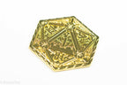 Gold d2 Coin Shaped like d20 Solid Gold Color - 
