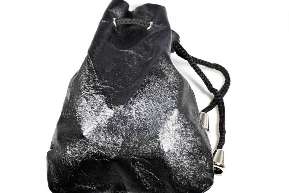 Handmade Leather Dice Bag (Black) - 
