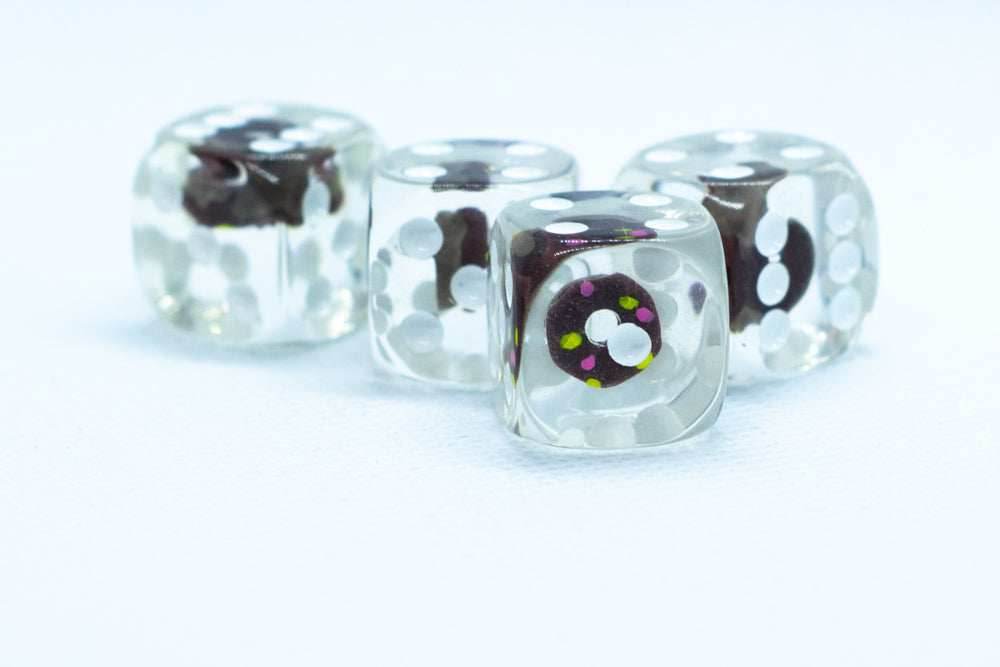 Chocolate Donut Pipped d6 16mm (Custom Dice) *Sold per die - 