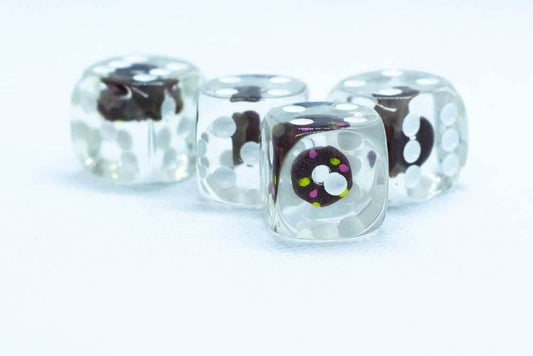 Chocolate Donut Pipped d6 16mm (Custom Dice) *Sold per die - 