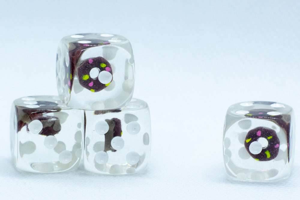 Chocolate Donut Pipped d6 16mm (Custom Dice) *Sold per die - 