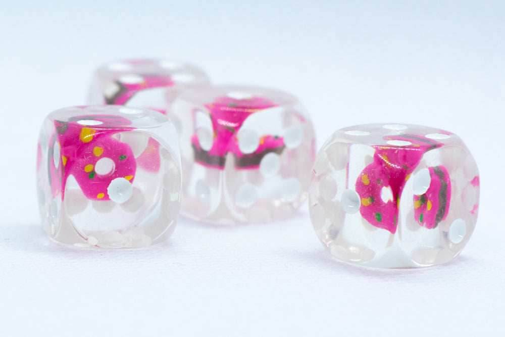 Pink Donut Pipped d6 16mm (Custom Dice) *Sold per die - 
