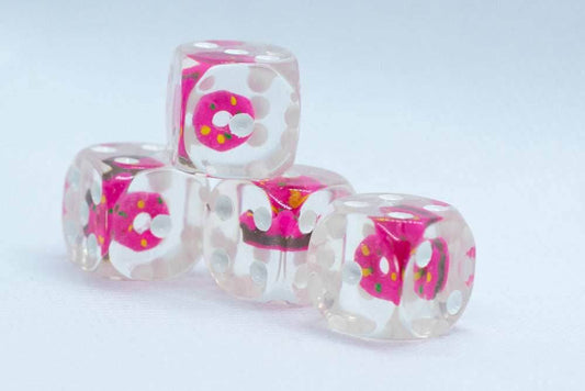 Pink Donut Pipped d6 16mm (Custom Dice) *Sold per die - 