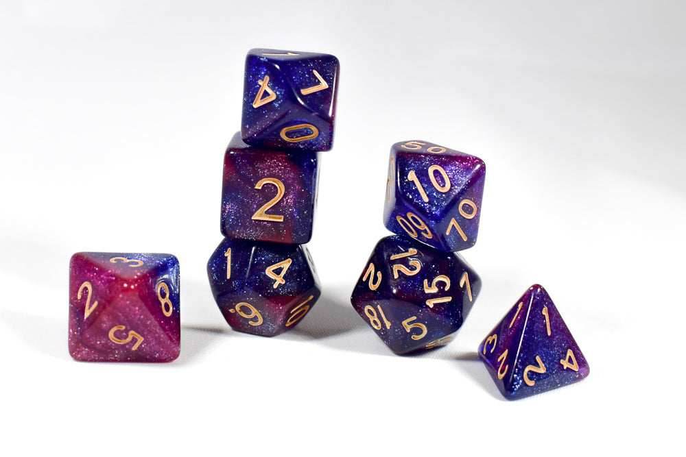 Purple/Blue Galaxy Dice by Udixi Dice - 