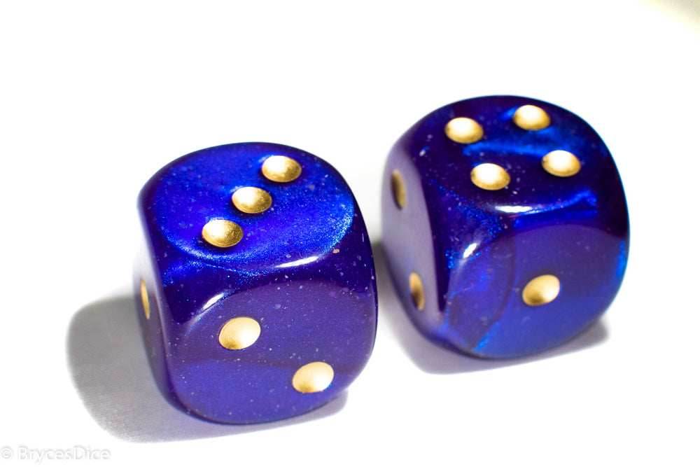 Borealis Royal Purple/gold 7-Dice / 16mm / 12mm /30mm Luminary - (1) 30mm Die