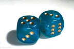Borealis Teal/gold 7-Dice / 16mm / 12mm / 30mm Luminary - (1) 30mm Die